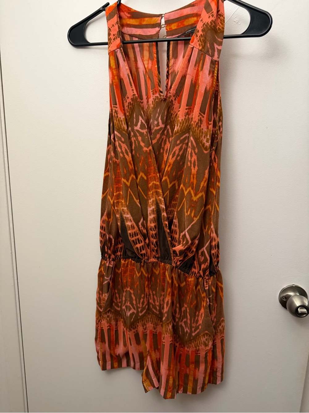 Silk Romper Orange Brown romper BCBG